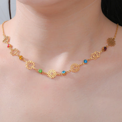 'Sacred Chakra Harmony' Necklace / Stainless Steel