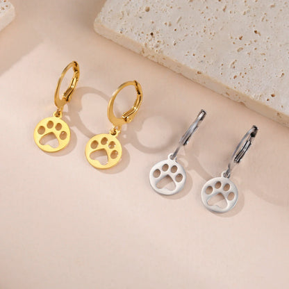 'Forever' Paw Love Earrings / Stainless Steel