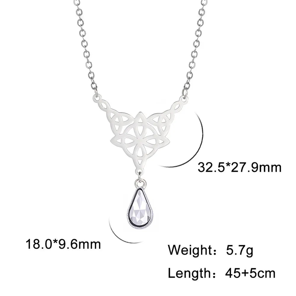 'Eternal Trinity Harmony' Necklace with Crystal drop / Stainless Steel