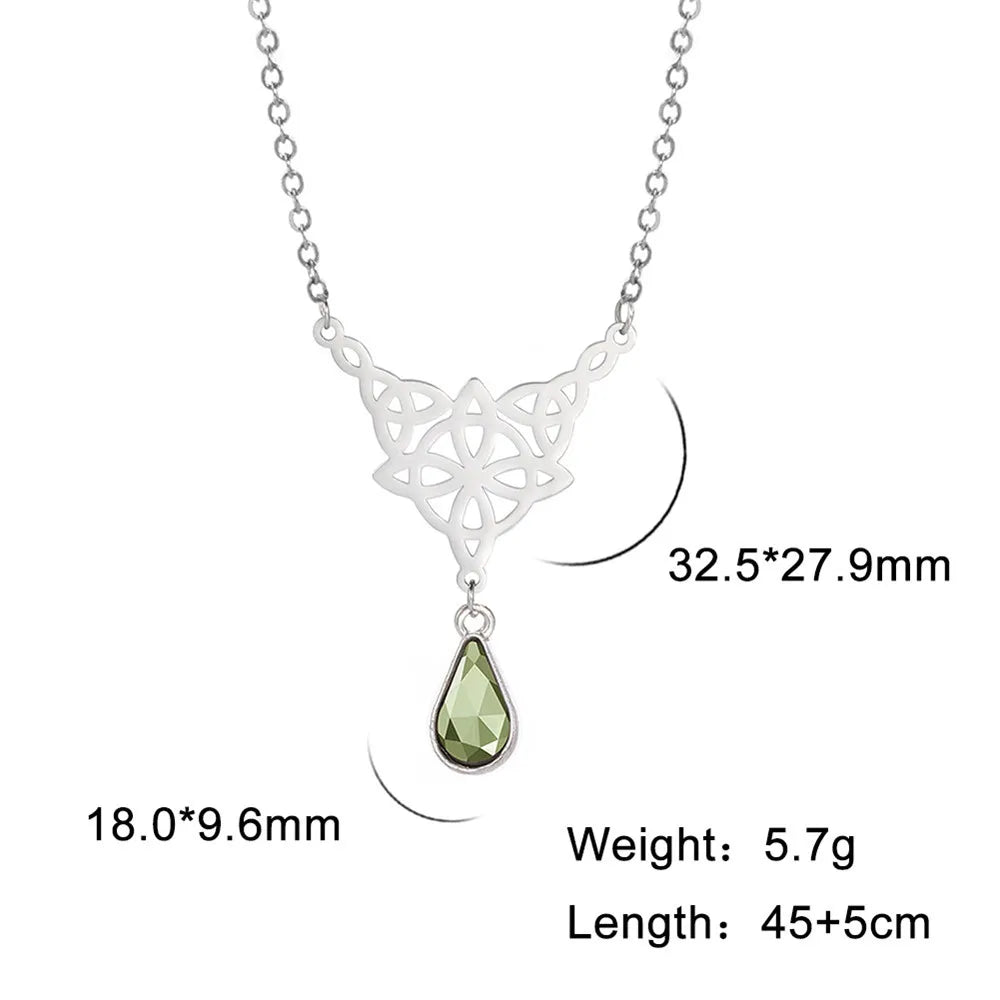 'Eternal Trinity Harmony' Necklace with Crystal drop / Stainless Steel