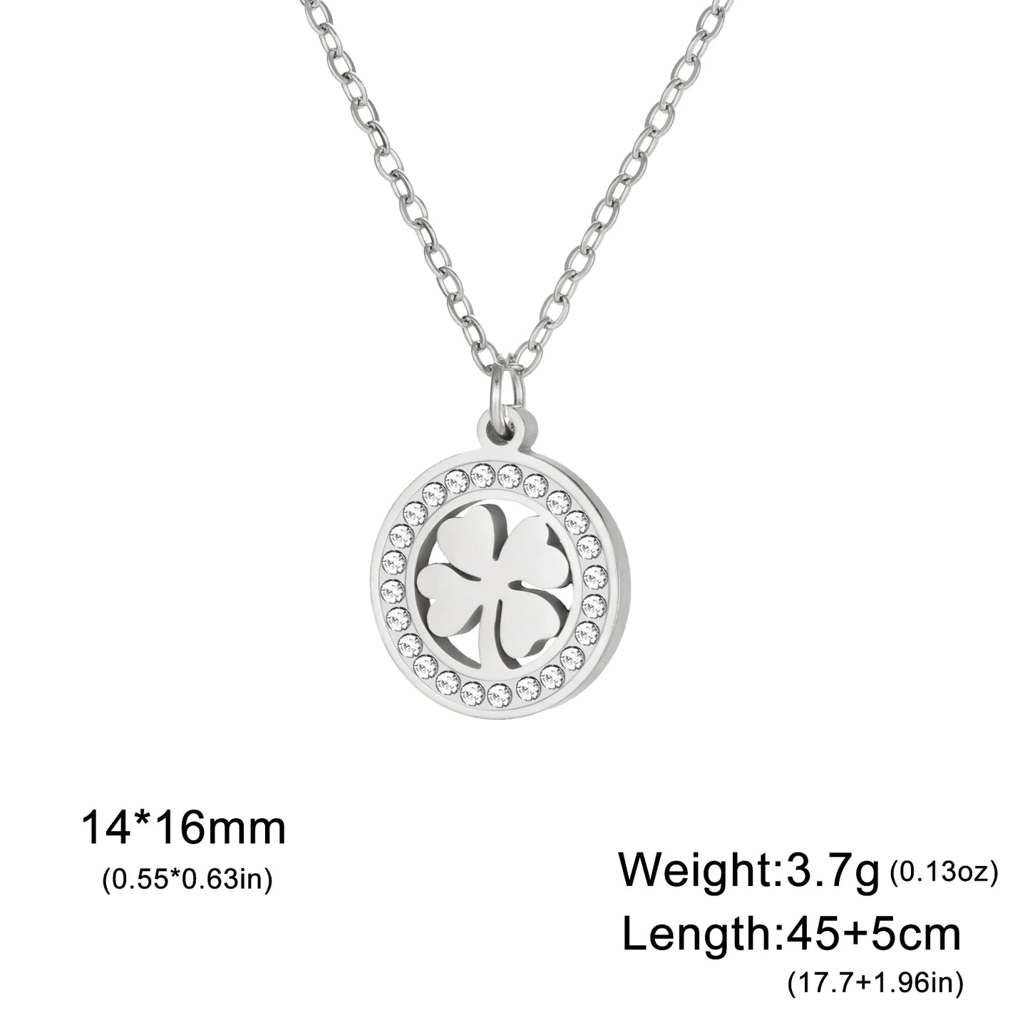 'The Sacred Luck' Four Leaf Clover Necklace / Stainless Steel