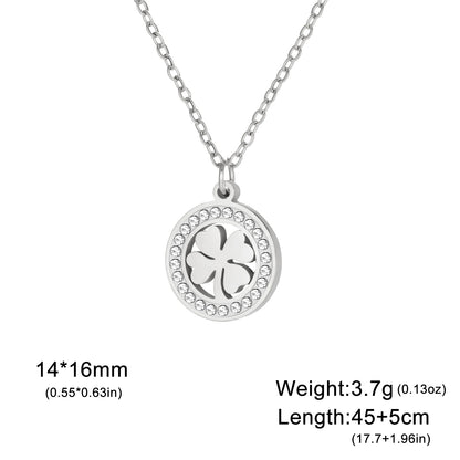 'The Sacred Luck' Four Leaf Clover Necklace / Stainless Steel