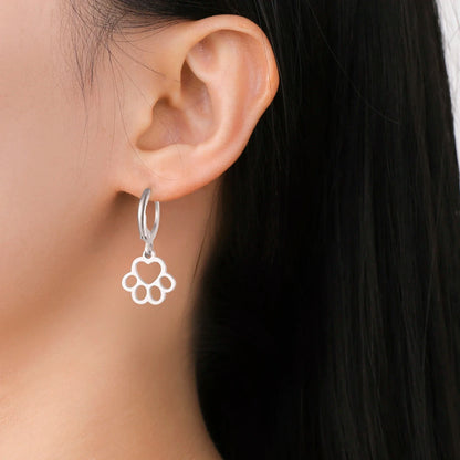 'Forever' Paw Love Earrings / Stainless Steel