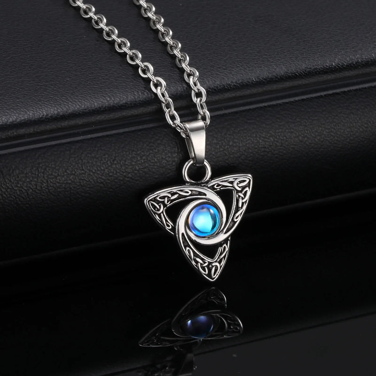Guided Within Moonstone Celtic Knot Necklace / Stainless Steel