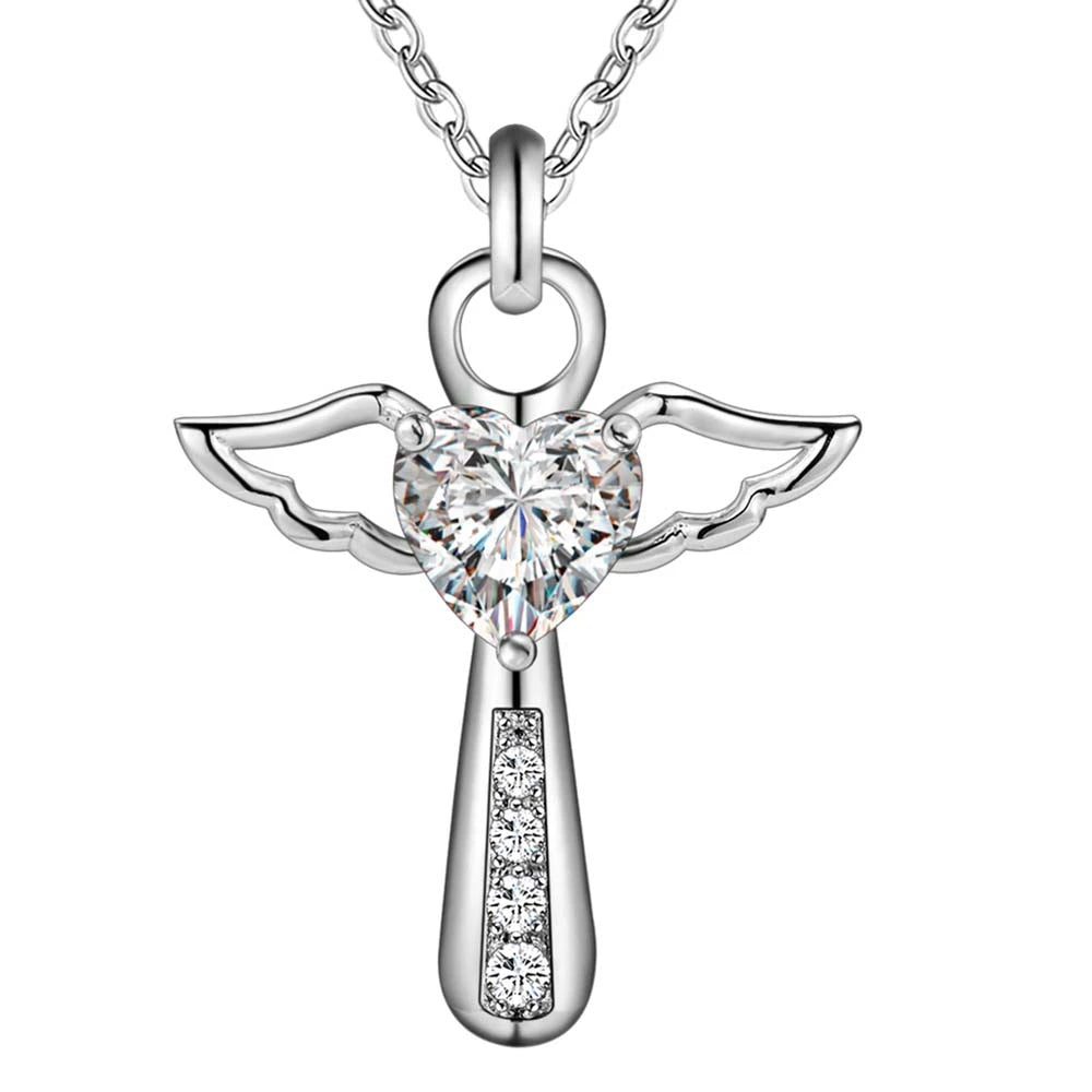 'The Angelic Protection' Heart Necklace / 925 Sterling Silver