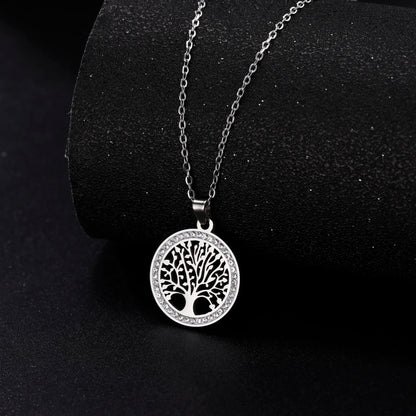 'Eternal Roots' Tree of Life Pendant / Stainless Steel