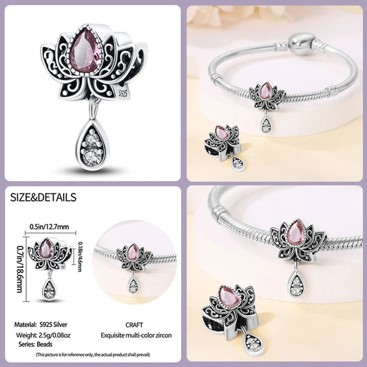 'Lotus of Renewal' Charm / 925 Sterling Silver