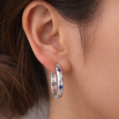 'The Midnight Guidance Hoops' / 925 Sterling Silver
