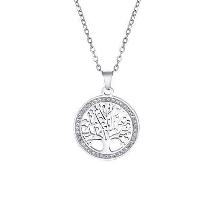 'Eternal Roots' Tree of Life Pendant / Stainless Steel