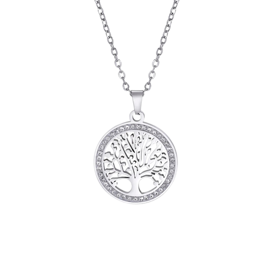 'Eternal Roots' Tree of Life Pendant / Stainless Steel