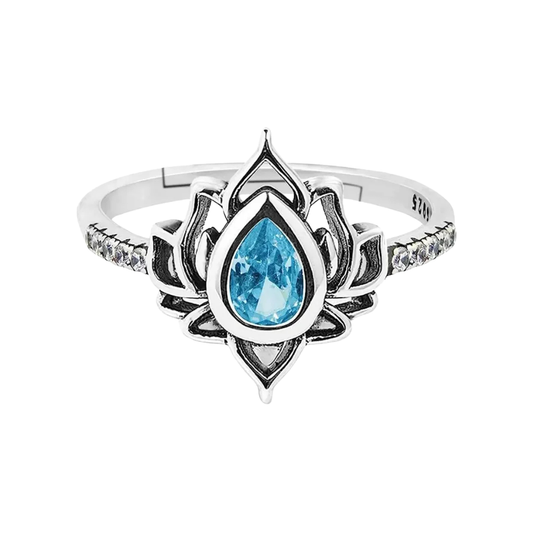 'The Lotus of Light' Adjustable Ring / 925 Sterling Silver